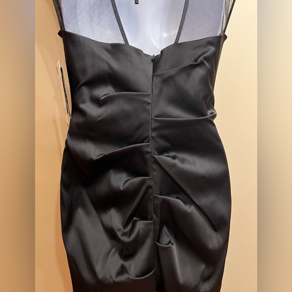 Nicole Miller black satin ruched cocktail dress Size 8 - Picture 5 of 9